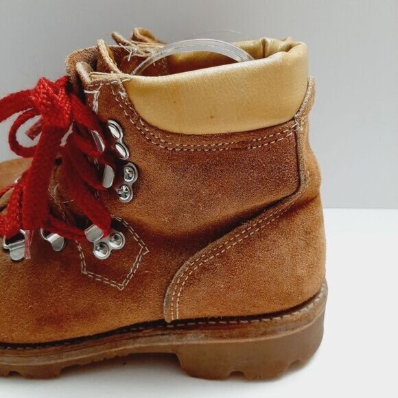 THE GORILLA SHOE \ Vibram Sole Suede Leather Hiking Lace-Up Boots Tan Brown 6.5 - Picture 9 of 15